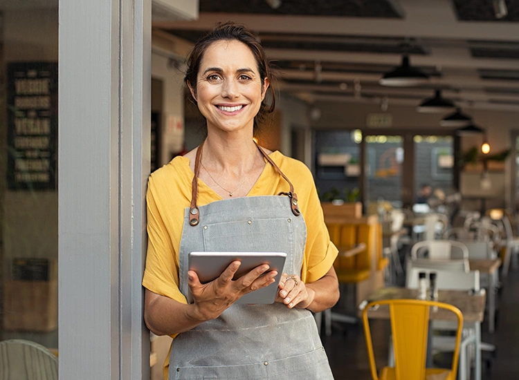 businesswoman-standing-smiling