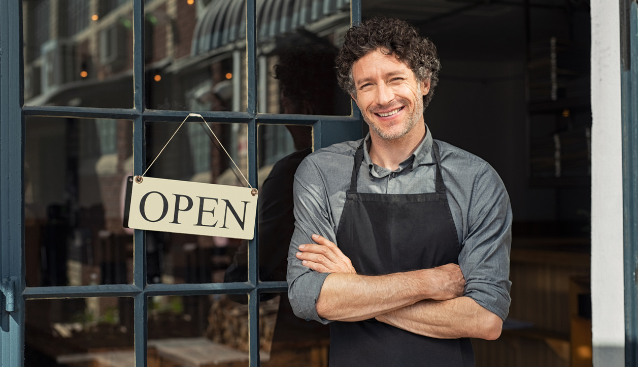 Small business owner at work