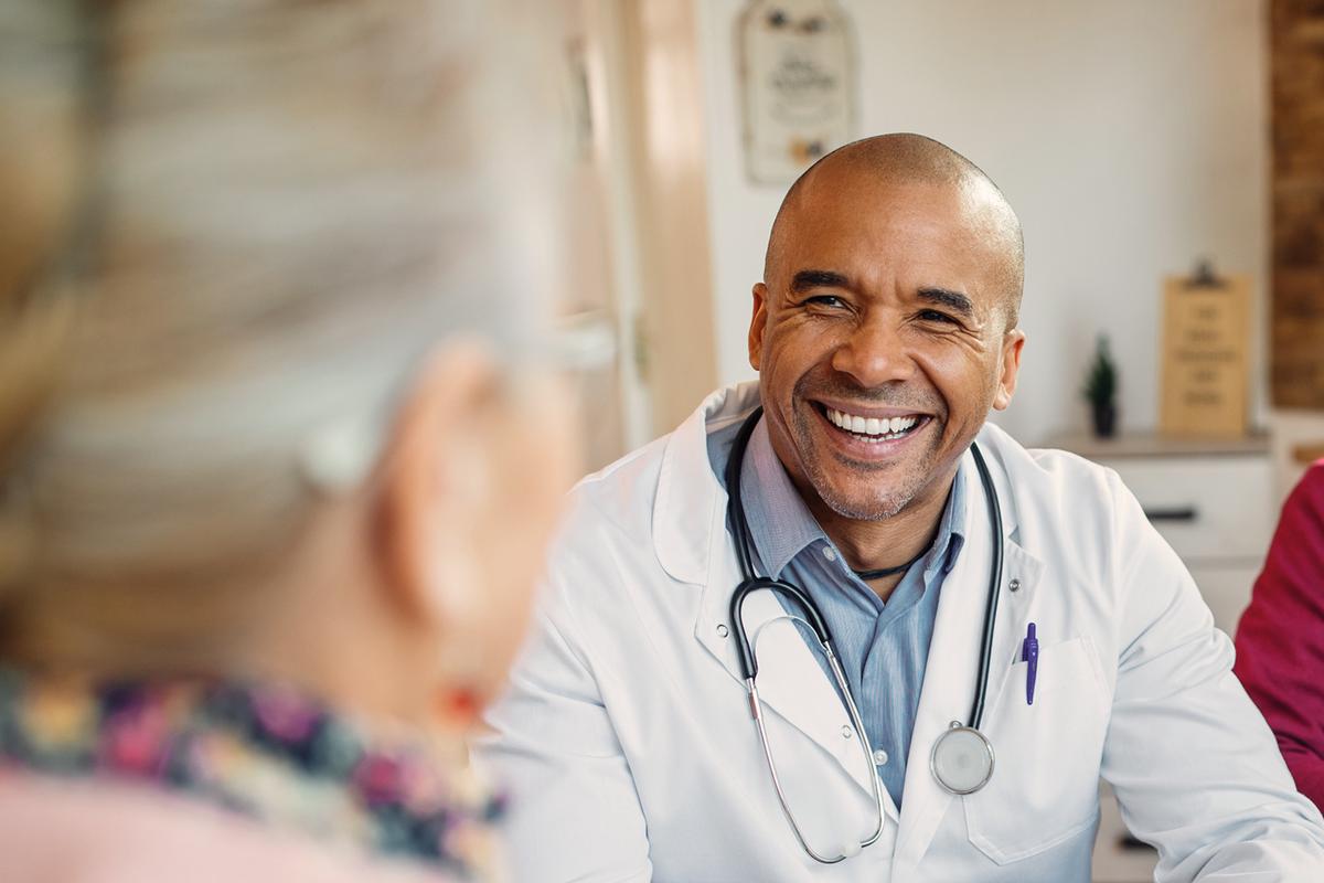 Patient talking with a doctor